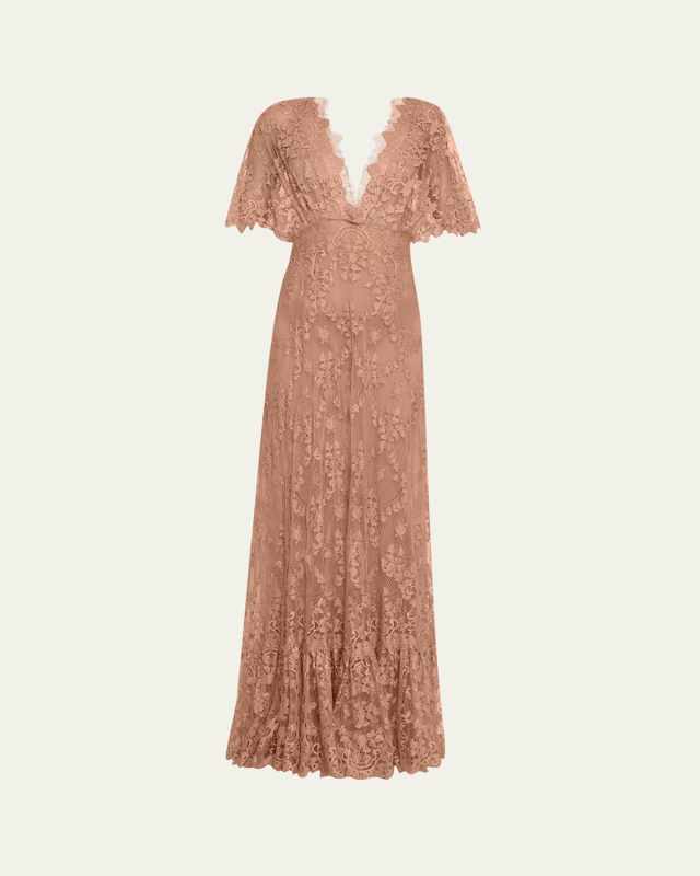 Long Lace Backless Dress